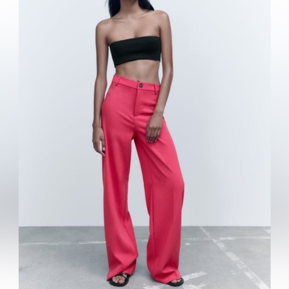 New Zara | Pink Highrise Trousers